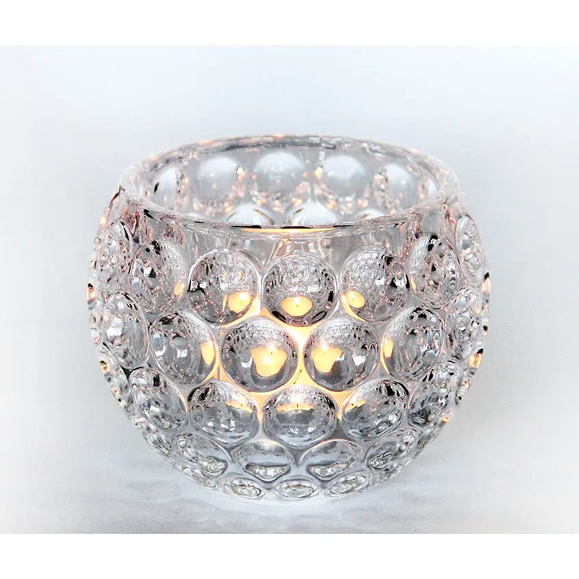 Свічник скляний Yiwu Crystal Glow D-8/5 см 10.5см (83000038/1-YBCG-38/1) - фото 2