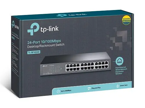 Комутатор TP-LINK TL-SF1024D, 24x10/100 Mb/s, металевий корпус, некерований - фото 4