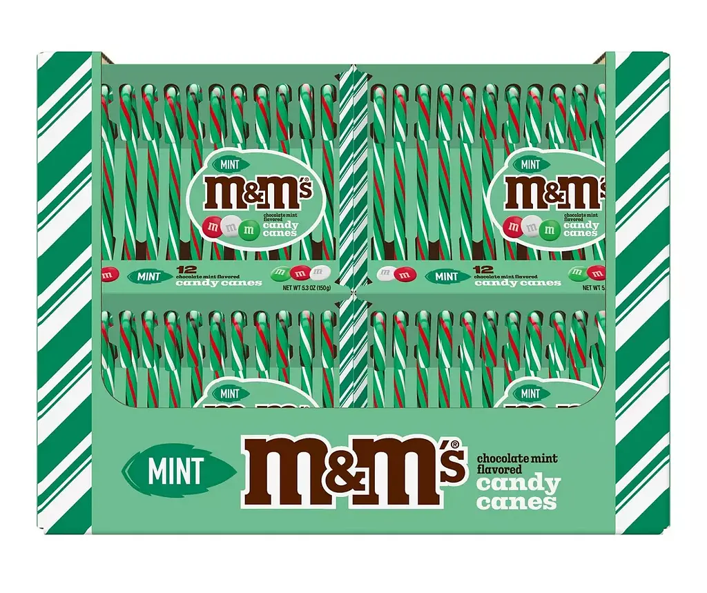 Льодяники M&M's Chocolate Mint Flavored Candy Canes 150g - фото 4