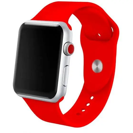 Силиконовый ремешок Watchbands для Apple Watch 38mm Размер ML красный (WB101RED38ML) - фото 1
