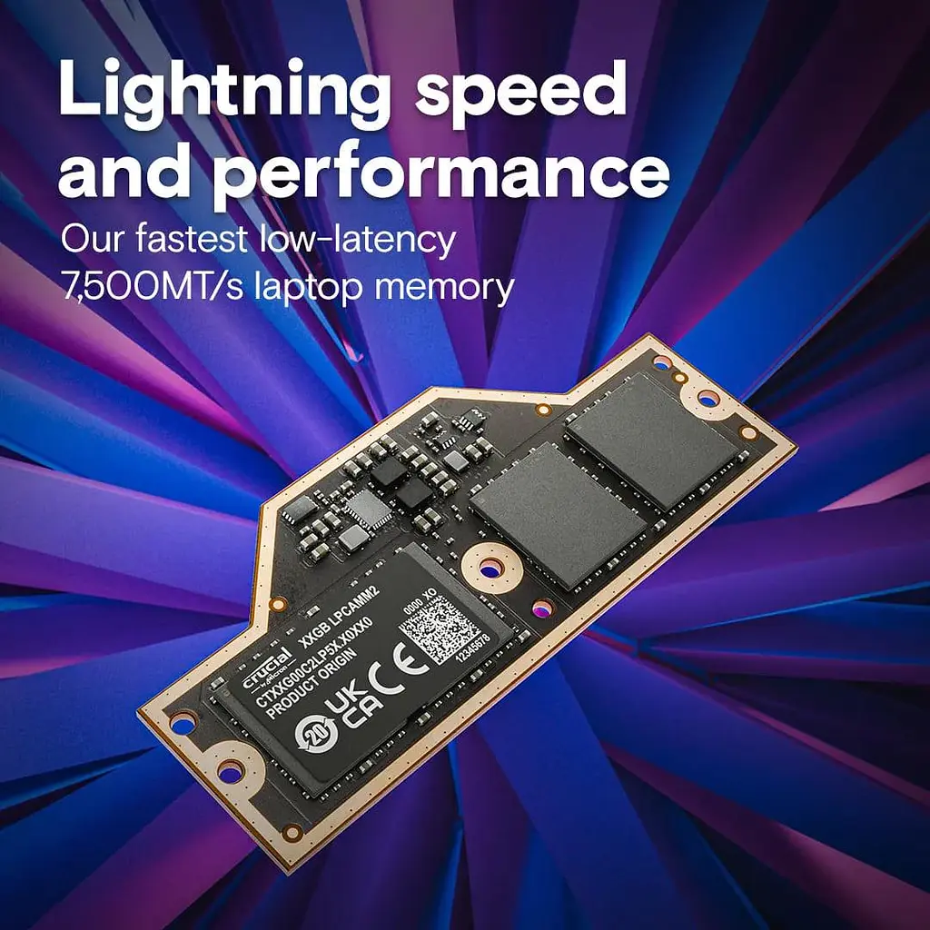 Crucial 32GB LPCAMM2 LPDDR5X-7500 memory - фото 5