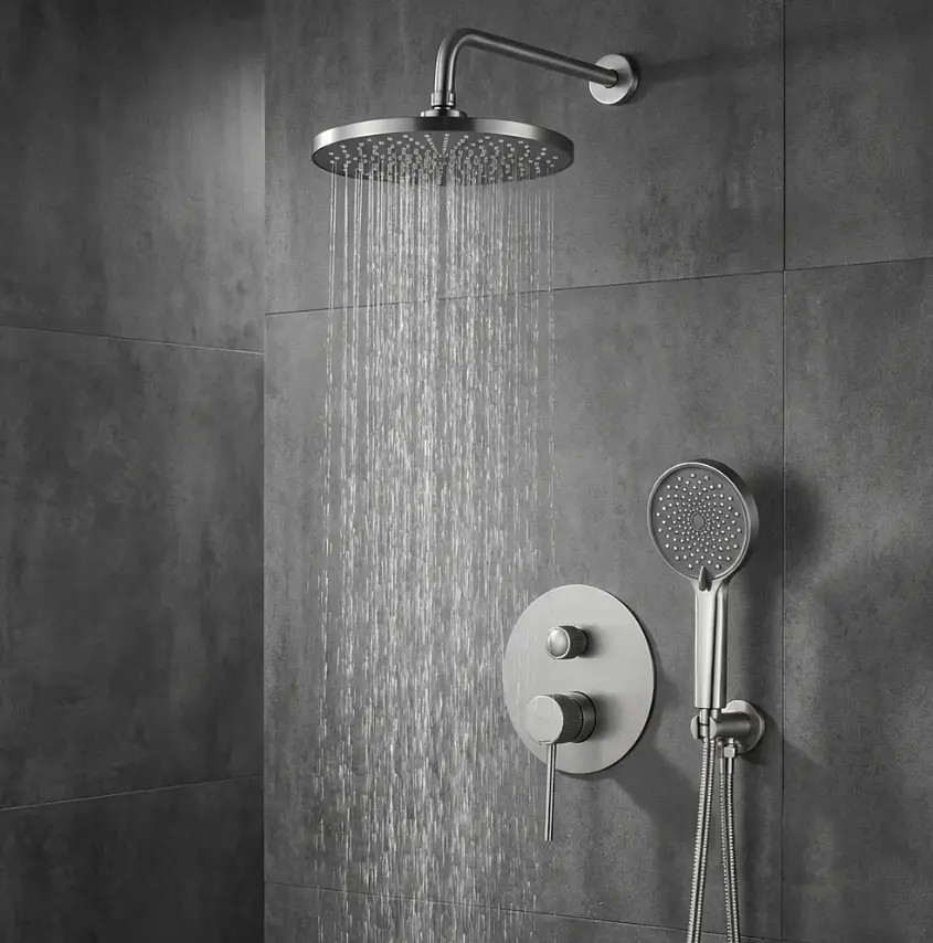 Душова система прихованого монтажу Rea Lungo Stripe із системою BOX nickel brushed REA-P9493 - фото 2