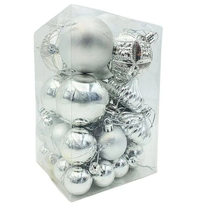 Набір новорічних кульок "JO" /DSCN1380/ "Silver" 30шт. (1/60)
