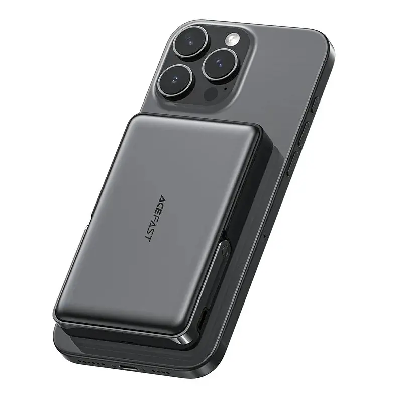 Зовнішній акумулятор Acefast M17 PD20W/22.5W magnetic fast charging power bank with built-in stand 10000mAh Black (6974316284000) - фото 5