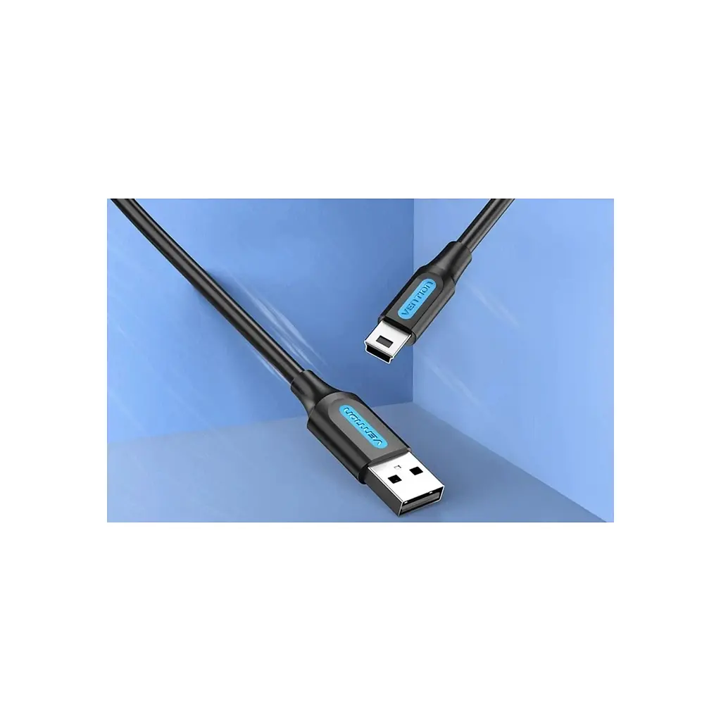 Дата кабель USB 2.0 AM to Mini 5P 0.5m black Vention (COMBD) - фото 2