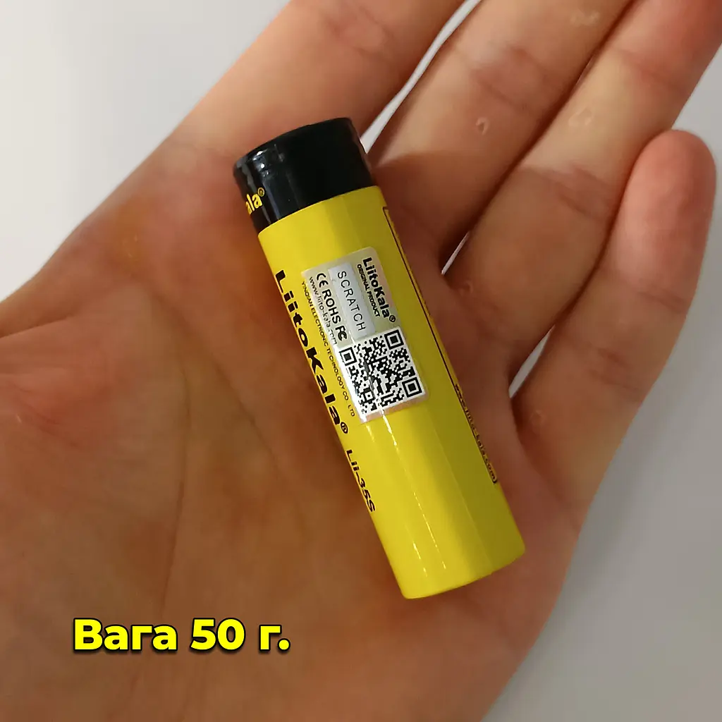 Аккумулятор высокотоковый LiitoKala Lii-35S. 3500 mAh 10A Li-Ion. Плоский плюс - фото 4