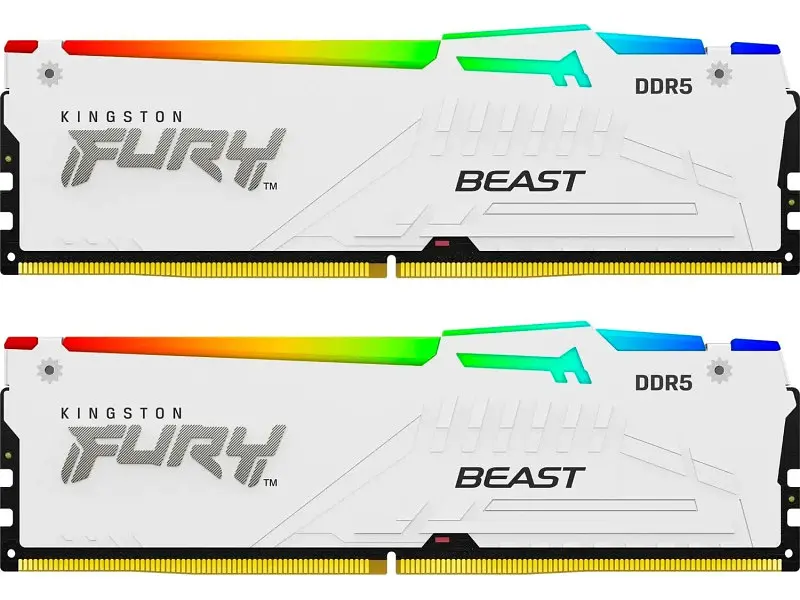 Пам'ять для настільних комп'ютерів Kingston FURY 32 GB (2x16GB) DDR5 5600 MHz Beast RGB White (KF556C40BWAK2-32) - фото 3