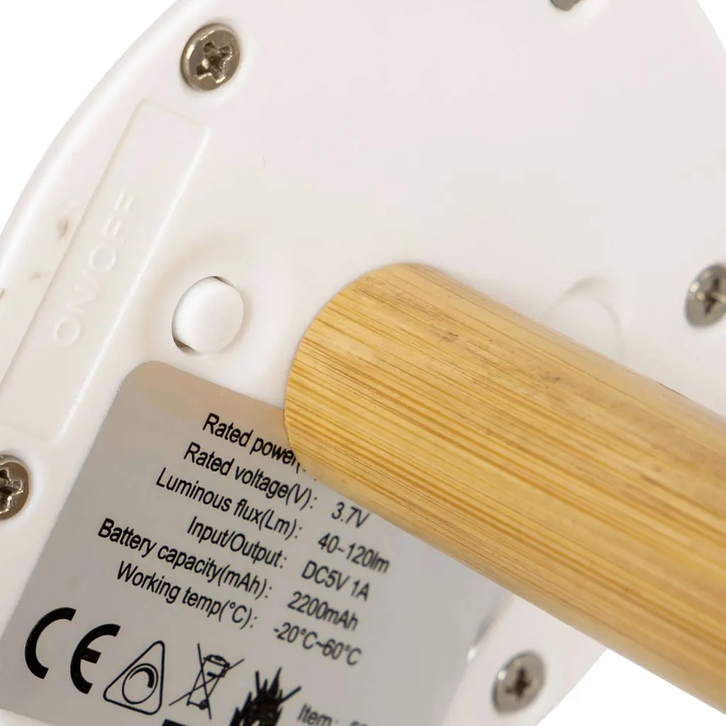 Ліхтар кемпінговий Bo-Camp Cambridge Rechargeable 200 Lumen Bamboo/White (5818792) - фото 5