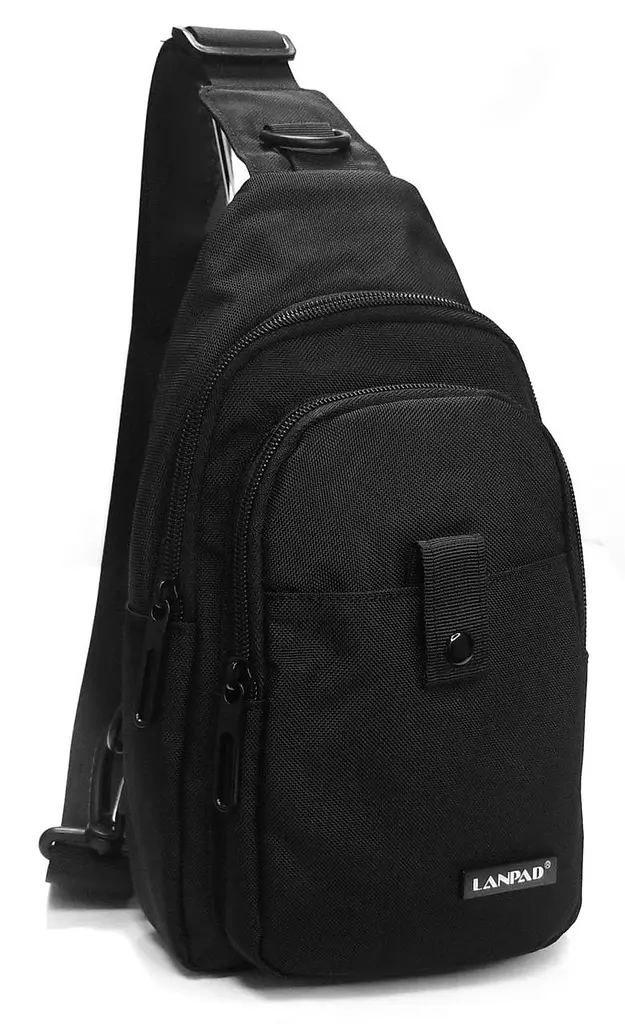 Чоловіча сумка тканинна Lanpad Чорна (63745 black) - фото 6