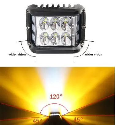 Додаткова LED фара 18W (3W x 6) 10-30V 90x76x80 mm ближній стробоскоп 1 шт. (W 0260-RB) - фото 4