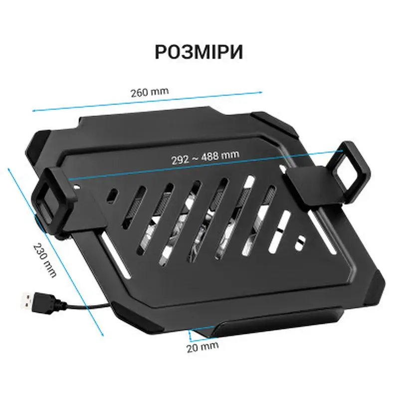 Підставка до ноутбука OfficePro для кронштейнів VESA 75x75, 100x100 + RGB (LH474B) - фото 5