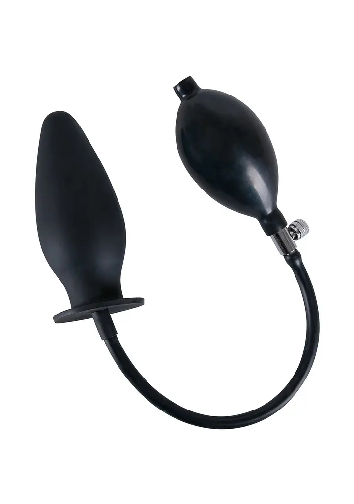 Анальна пробка True Black Inflatable Anal Plug 11.5 см (чорний) - фото 3