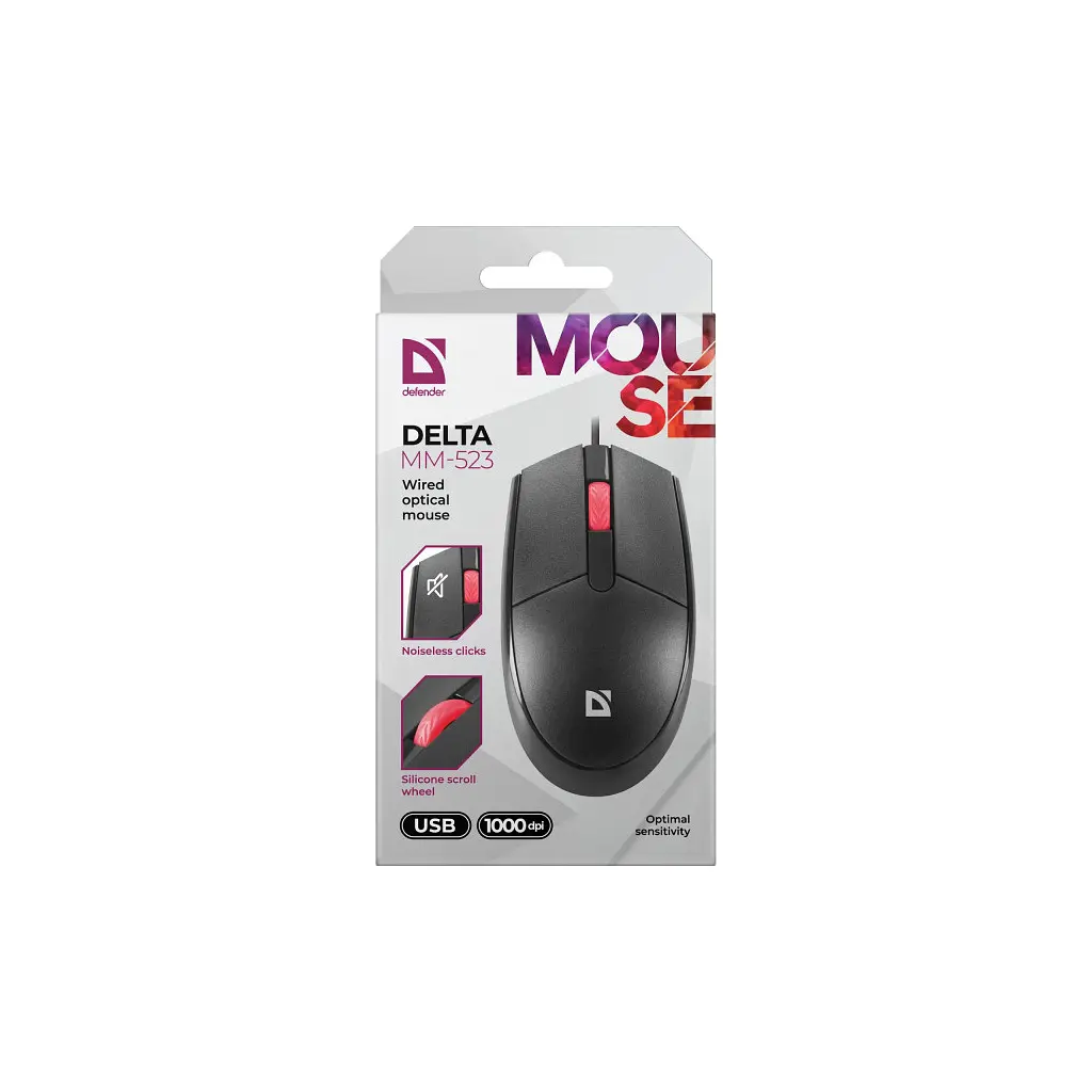 Мишка Defender Delta MM-523 USB Black (52523) - фото 4