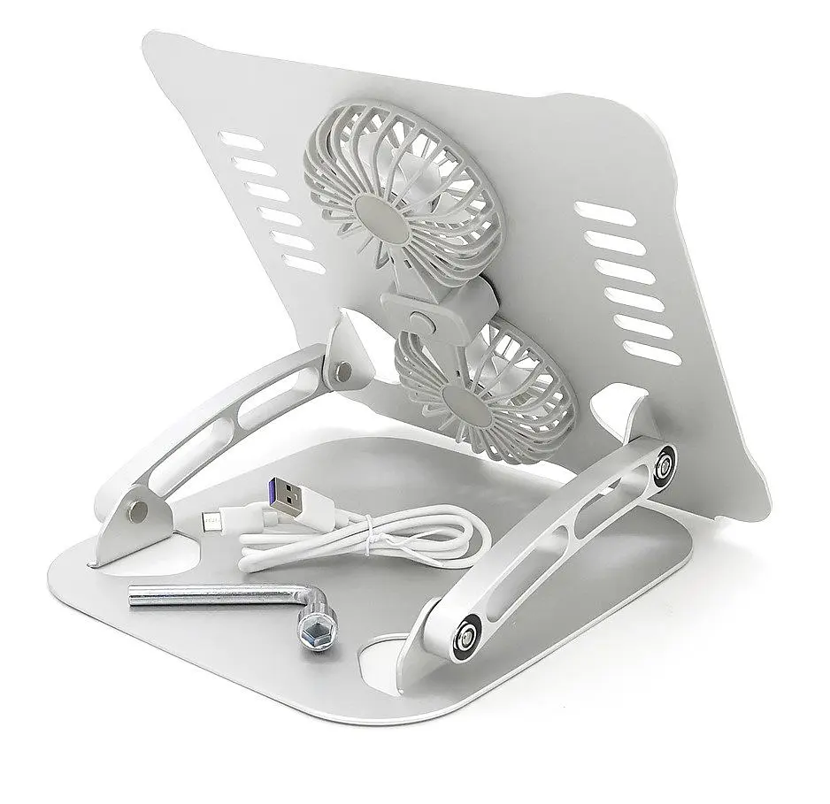 Підставка для ноутбука планшета Voltronic YTV4 Silver, 2xFan, Type-C - фото 2