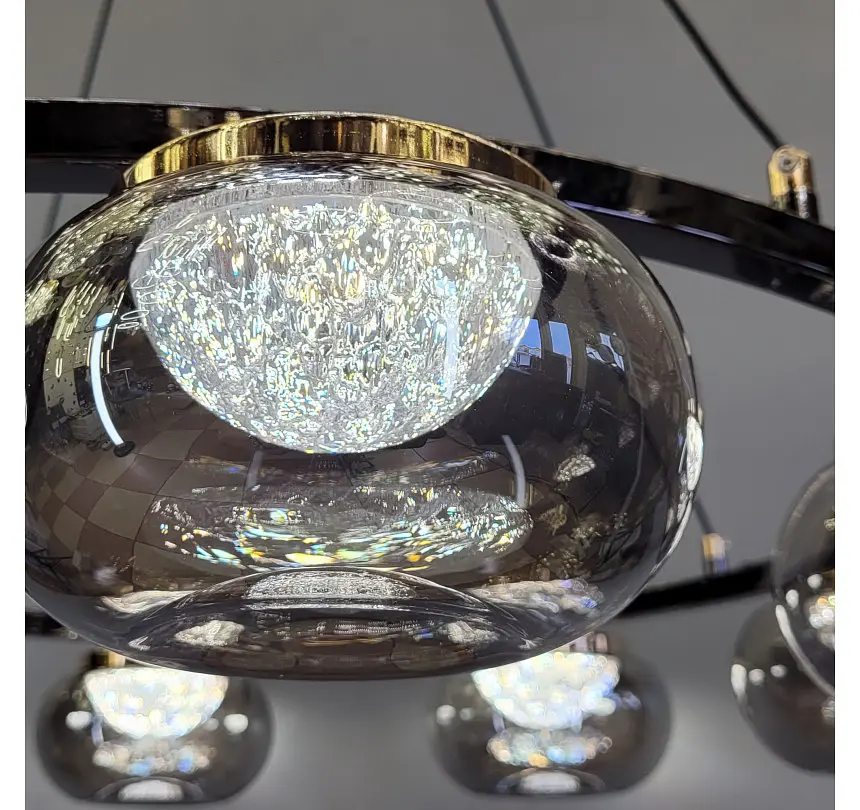 Світлодіодна люстра підвісна Artlight LQ7125-8 з вісьма графітовими плафонами, 50W - фото 7