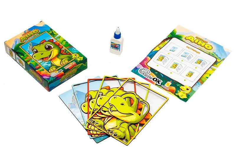 Картина пазл 3D Puz-40012 "Пригоди Діно" дерев'яна PuzzleOk - фото 3