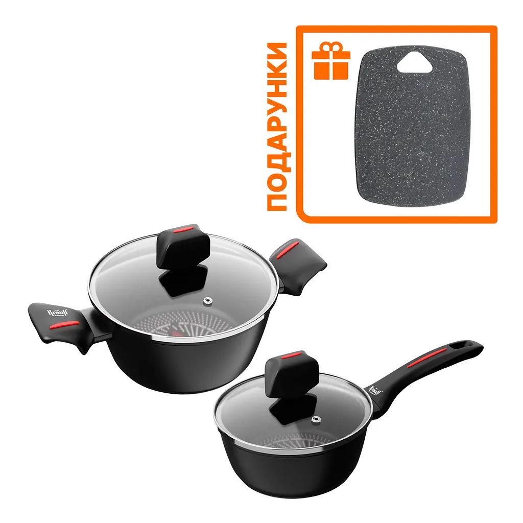Набір з каструлі 2,3л та ковша 1л Smart Fry + Кухонна дошка - фото 7