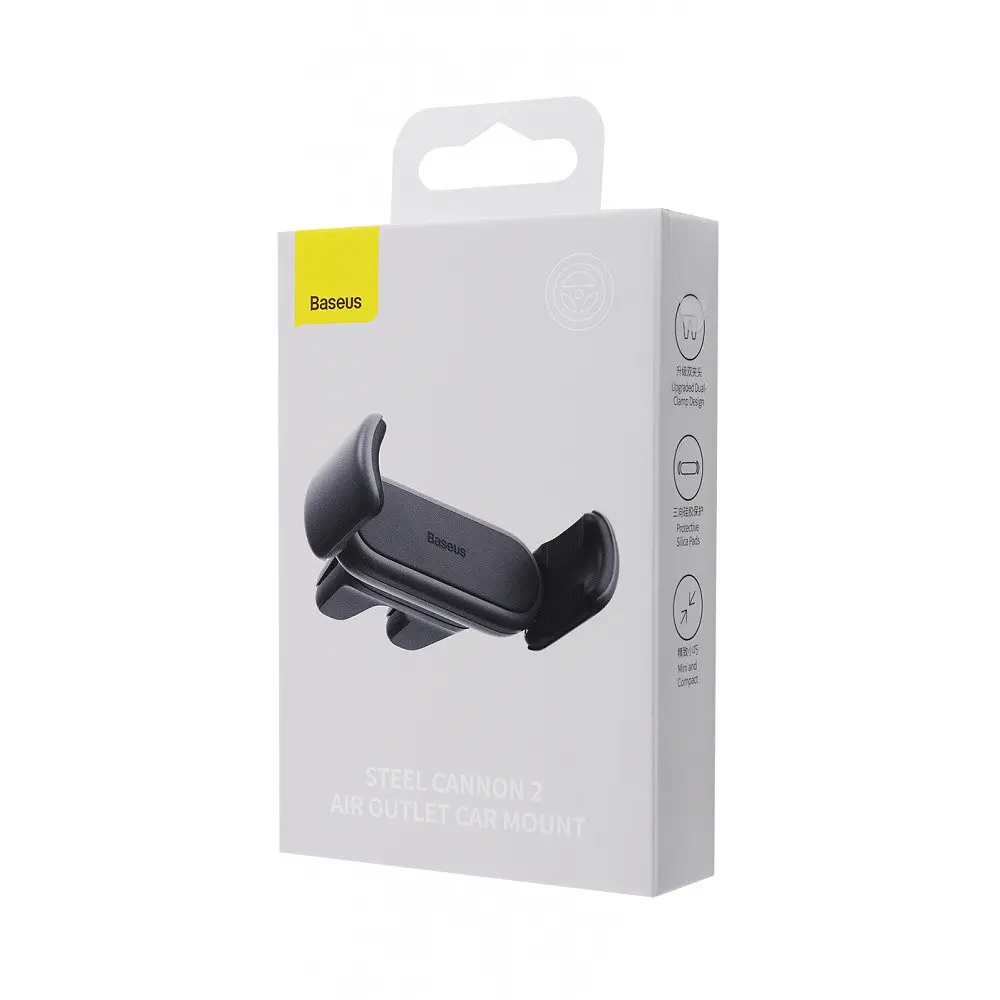 Держатель в машину Baseus Steel Cannon 2 Air Outlet Version черный (38672) - фото 2
