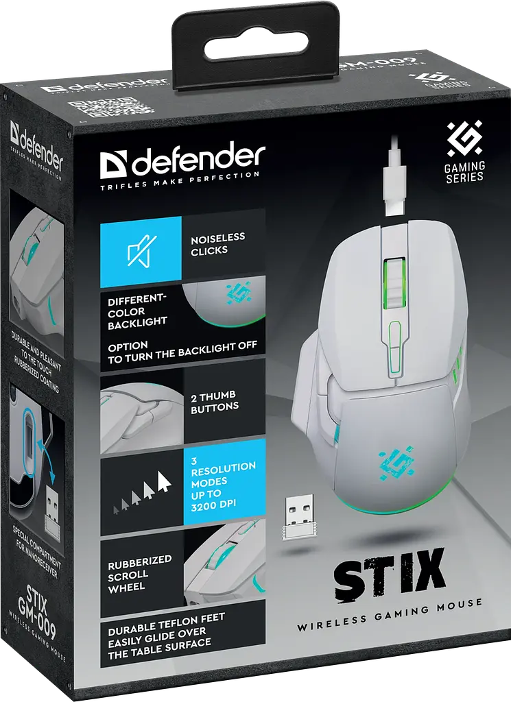 Комп'ютерна миша Defender Stix GM-009 White 52009 teh0022050 - фото 3