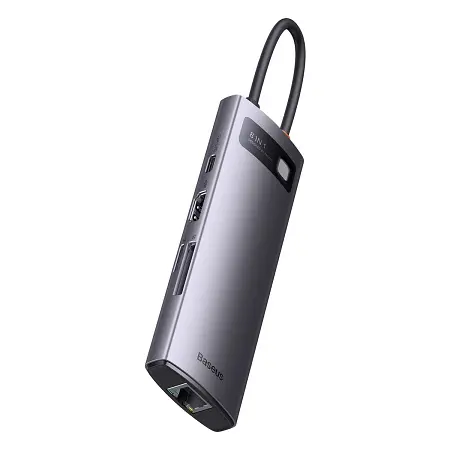 Хаб Baseus Metal Gleam Series 4-in-1 Multifunctional Type-C HUB Type-C to USB3.0*4 WKWG070013 Grey - фото 4