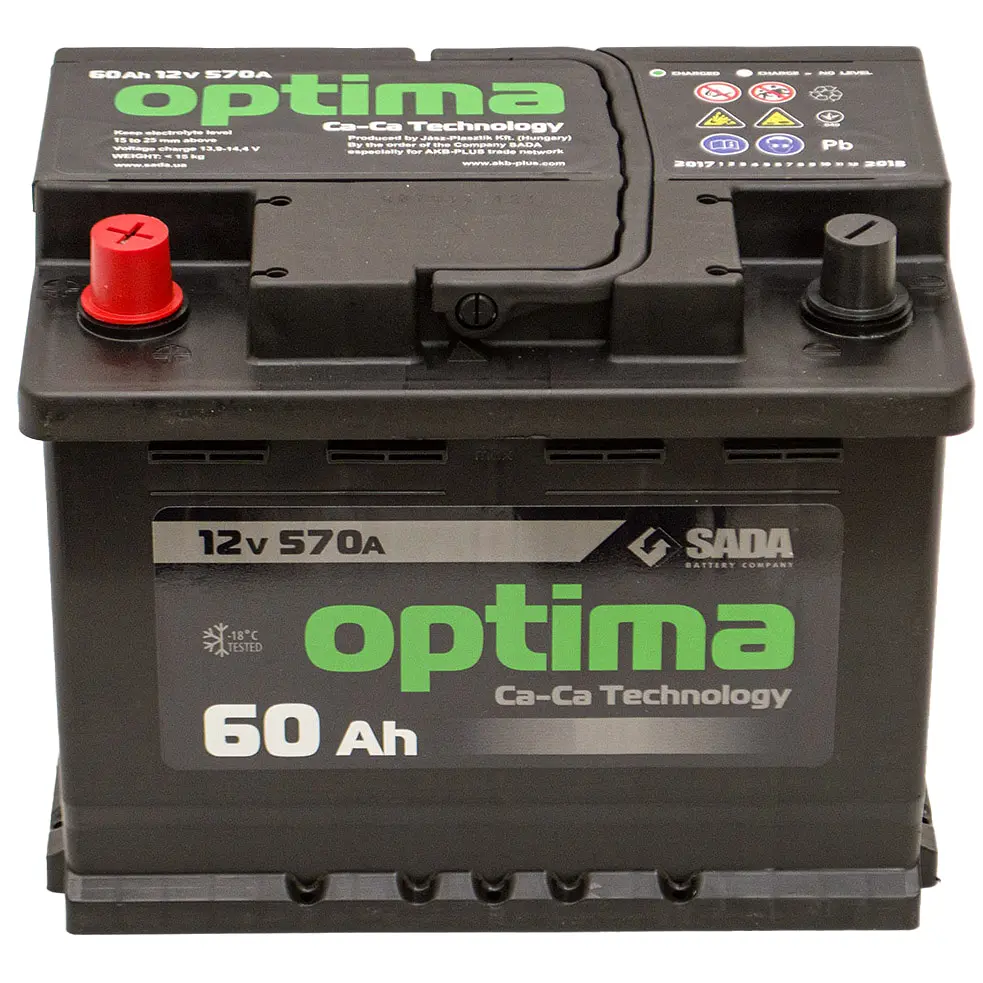 Автомобильный аккумулятор Optima 6СТ-60 (+/-) 12В 60Ач 570А - фото 2
