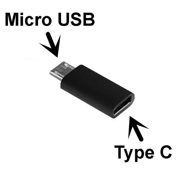 Адаптер Lapara MicroUSB Male тато на Type-C Female мама чорний (45584) - фото 2