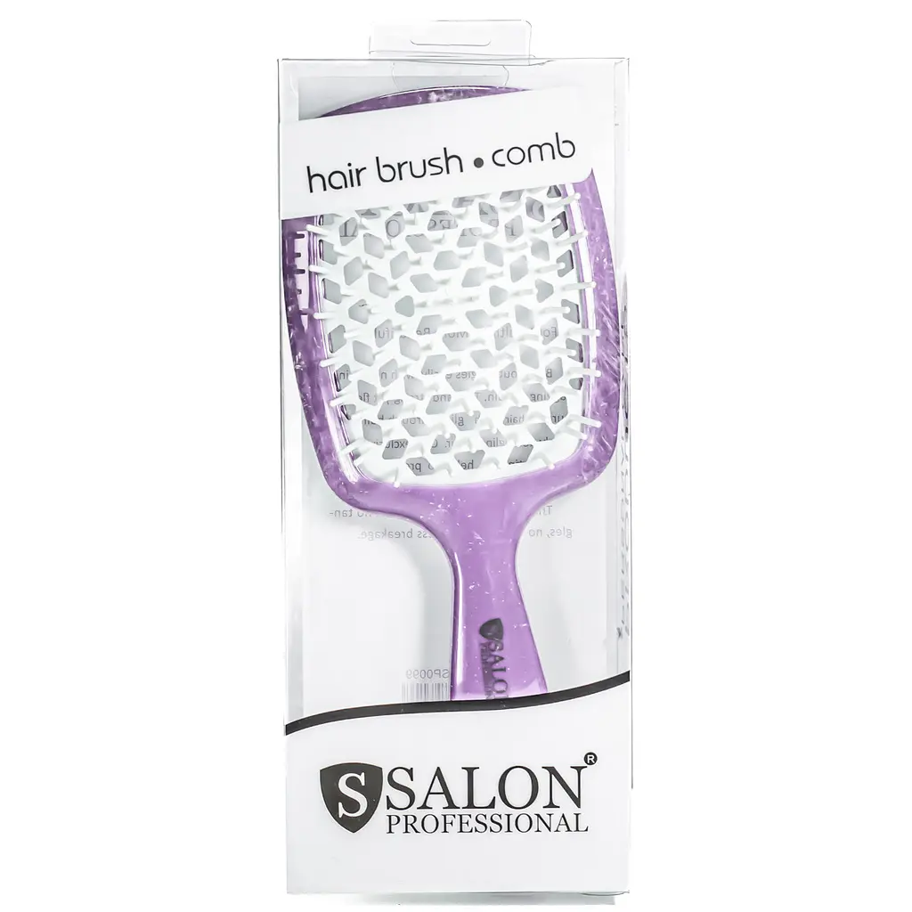 Щітка для волосся Salon Professional продувна 20 см SP0099 SL, Фіолетова з білим - фото 2