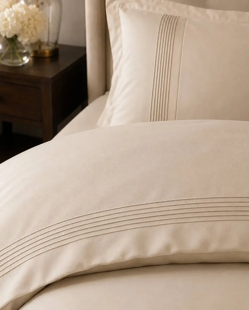 Комплект постільної білизни Євро Issimo Talisker Beige 200×220 см, сатин Premium 300 TC ексклюзив TC303376389 - фото 4