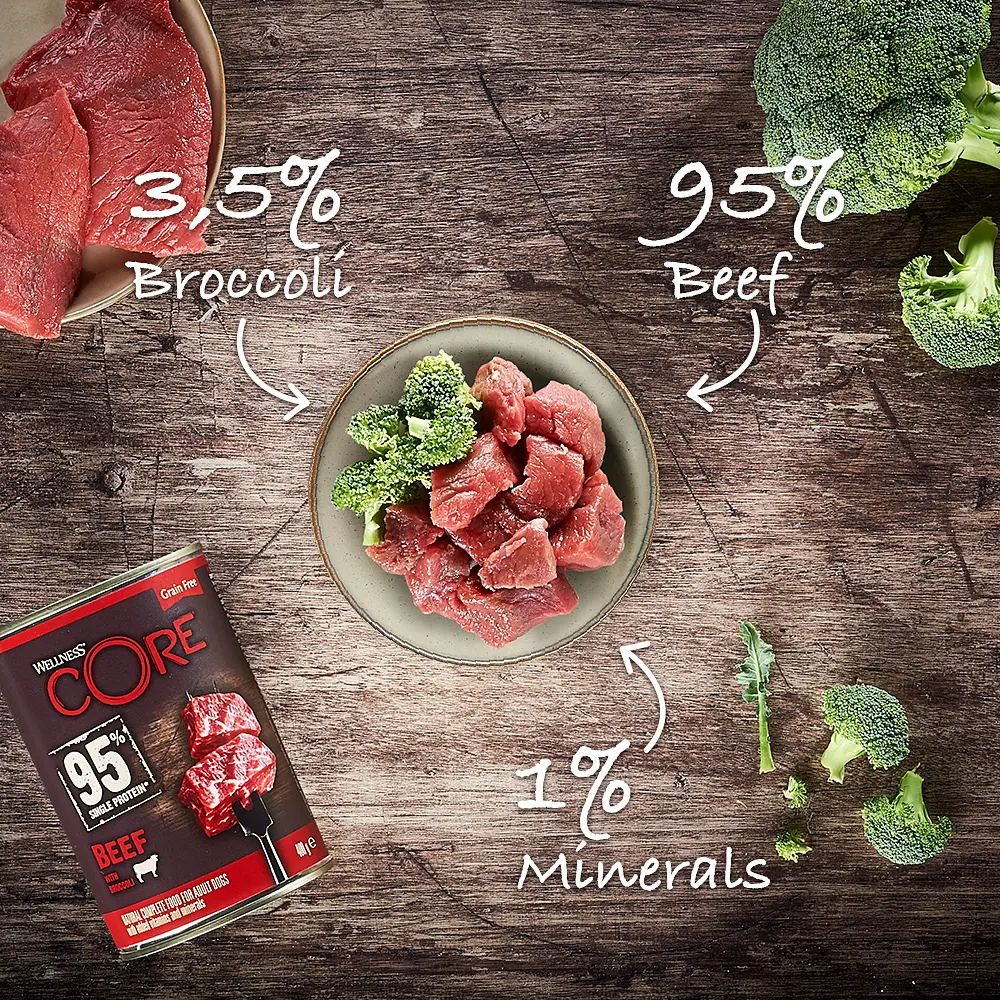 Консерви для собак Wellness CORE 95% Single Protein, Beef with Broccoli з яловичиною - фото 3