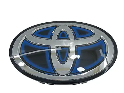 Емблема під склом Toyota Чорна із Синім Контуром 190х130 мм (на кліпсах) (Завод) - фото 4