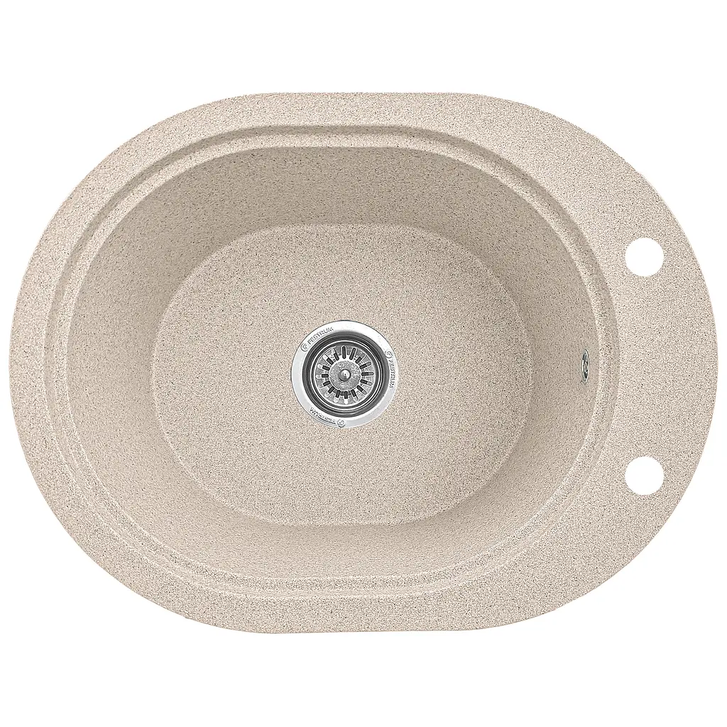 Мойка кухонная Valetti 61N гранитная 560х430 мм бежевая - фото 4