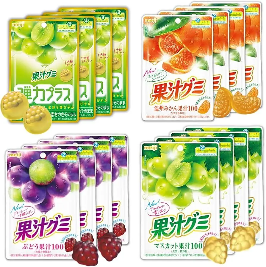 Жувальні цукерки MEIJI Fruit Juice Gummy зі смаком винограду 54 г - фото 7