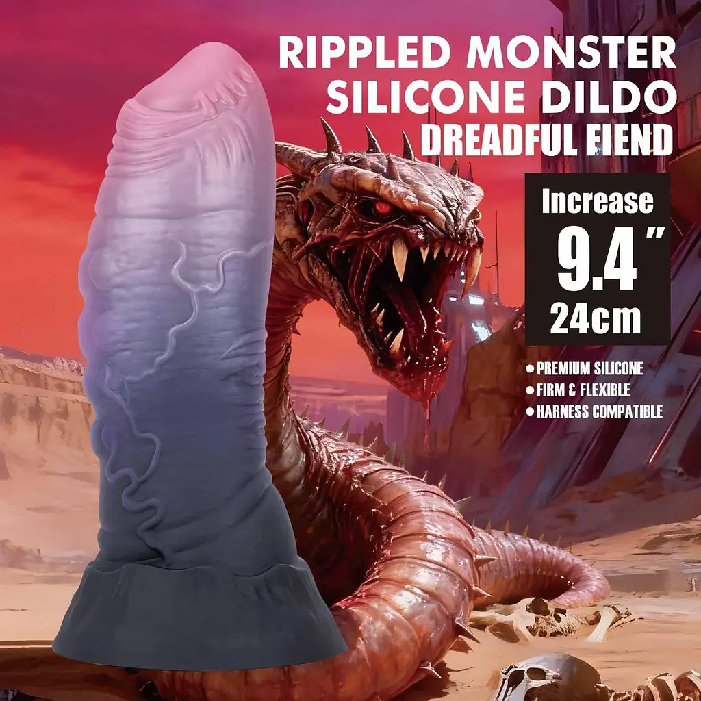 Фалоімітатор Power Monsters Dreadful Fiend, 24 см (фіолетовий) - фото 6