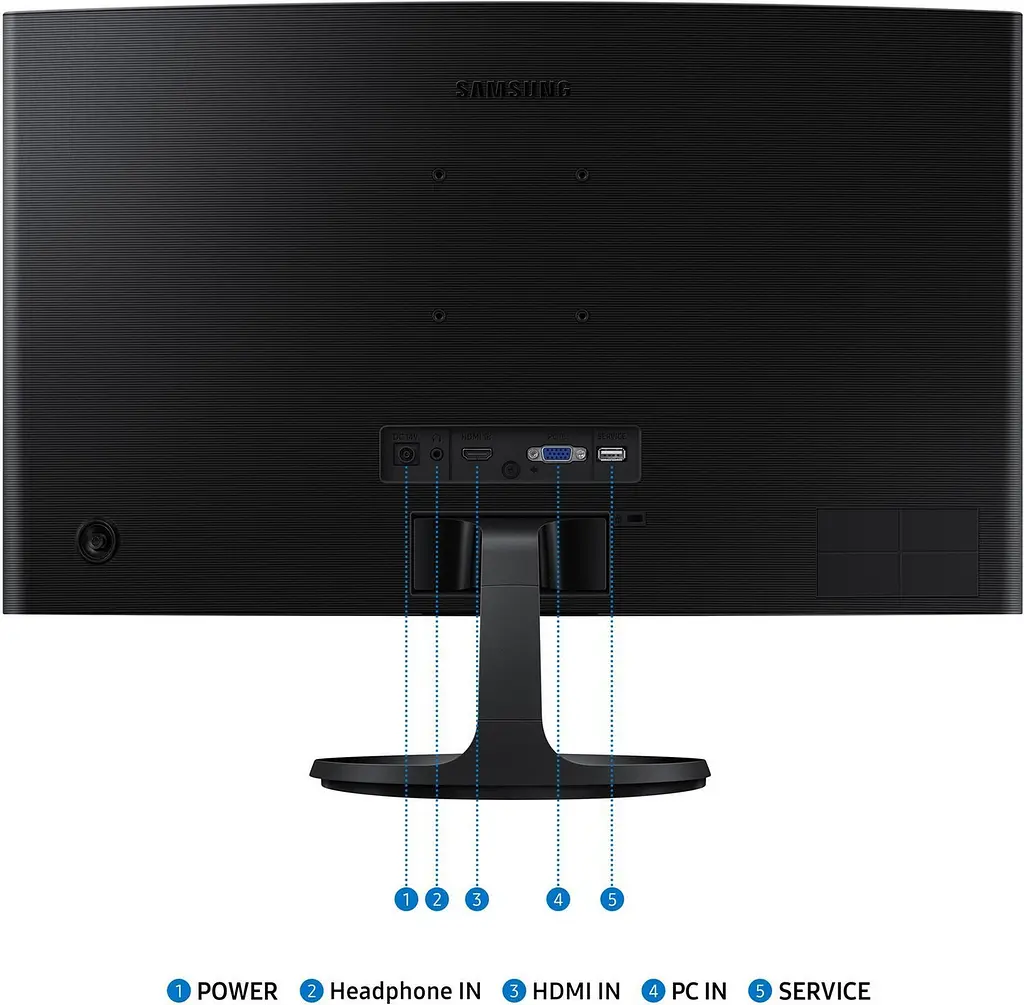 Монитор Samsung 24" Essential S3 LS24D360 (LS24D360GAIXUA) VA Черный Curved 100Hz - фото 5
