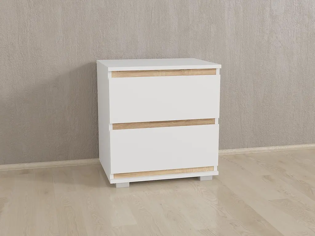 Тумба прикроватная Moreli Forte Alicia 502x535x390 мм белый дуб сонома (id27-b7-white-plank-sonom) - фото 2