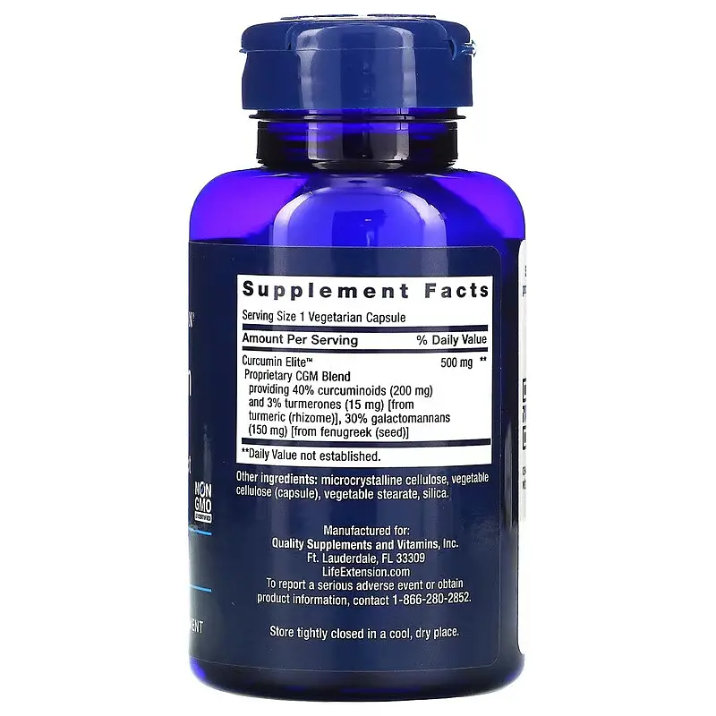 Куркума та Куркумін Curcumin Elite Turmeric Extract 60 капсул Life Extension vit0005560 - фото 2