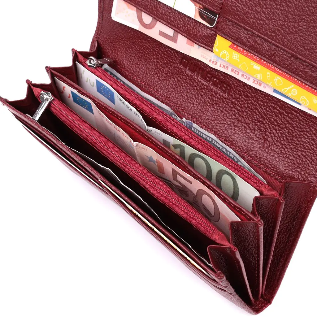Оригінальний жіночий гаманець з натуральної шкіри ST Leather 22522 бордовий - фото 10