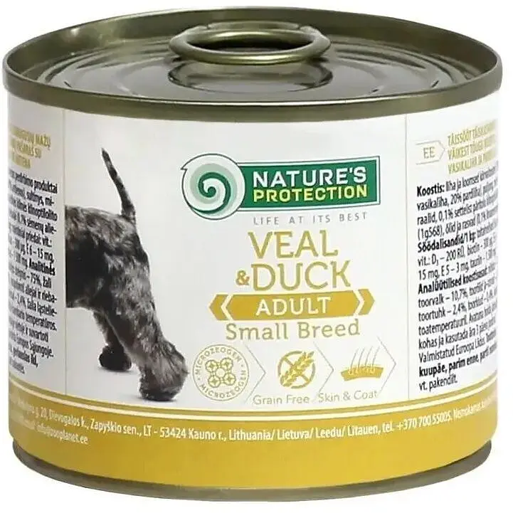Консерви для собак Nature's Protection Adult small breed Veal&Duck 200 г (KIK45095)