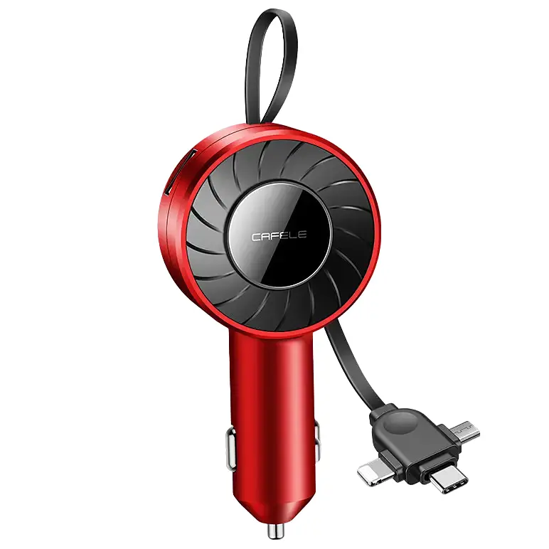 Автомобильный адаптер UFT с двумя USB портами 3 в 1 Lightning + Micro USB + Type-C M+ СC2 - фото 2
