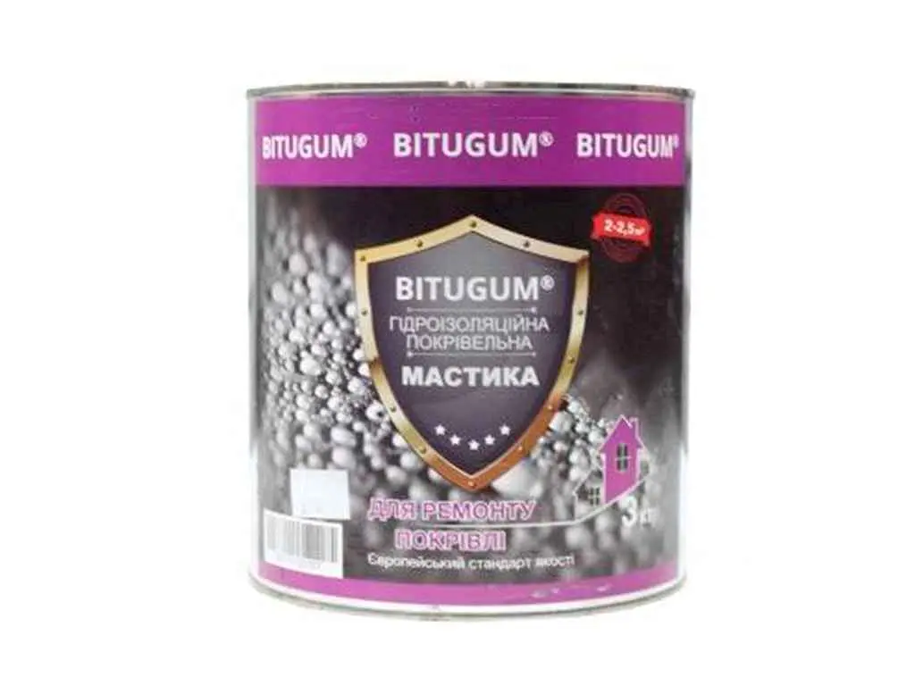 Мастика BITUGUM гідроізоляційна покрівельна 3кг