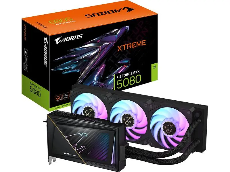 Відеокарта Gigabyte AORUS GeForce RTX 5080 XTREME WATERFORCE 16G (GV-N5080AORUSX W-16GD) - фото 3