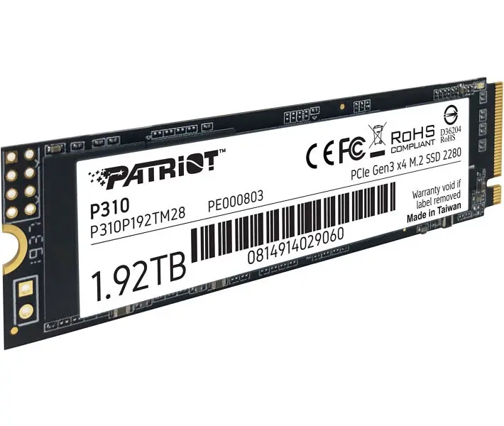 SSD накопичувач PATRIOT P310 1.92T SSD NVMe PCIe Gen3x4 M.2 2280 P310P192TM28 - фото 3