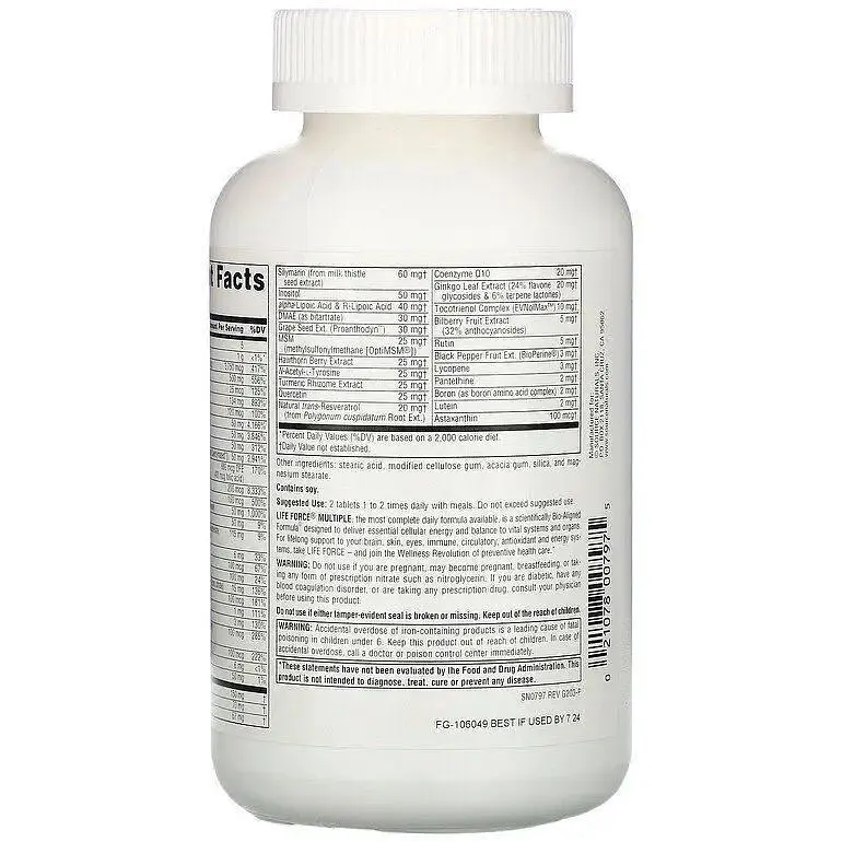 Вітамінний комплекс для енергії Source Naturals Life Force Multiple 120 таблеток - фото 2