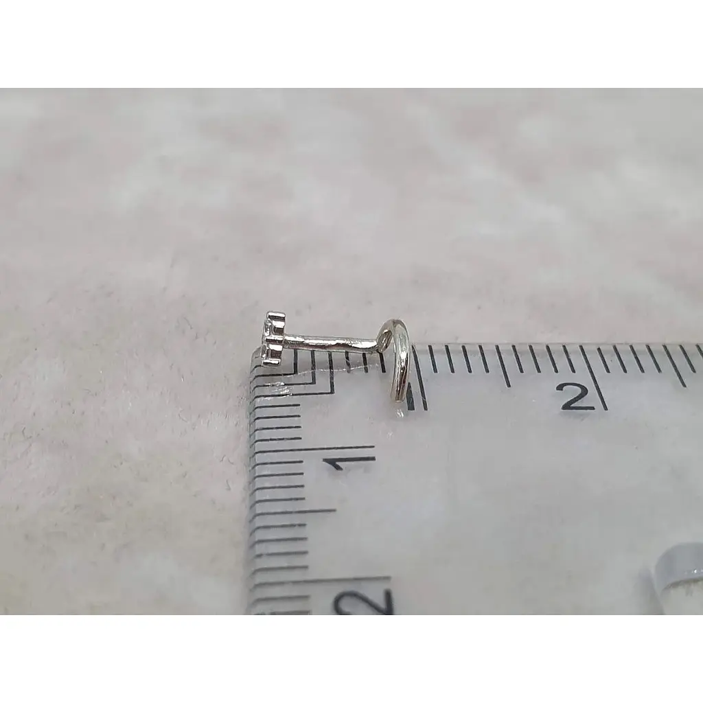 Золотая серьга-пирсинг Астор в нос с фианитом. 2182442Б - фото 6