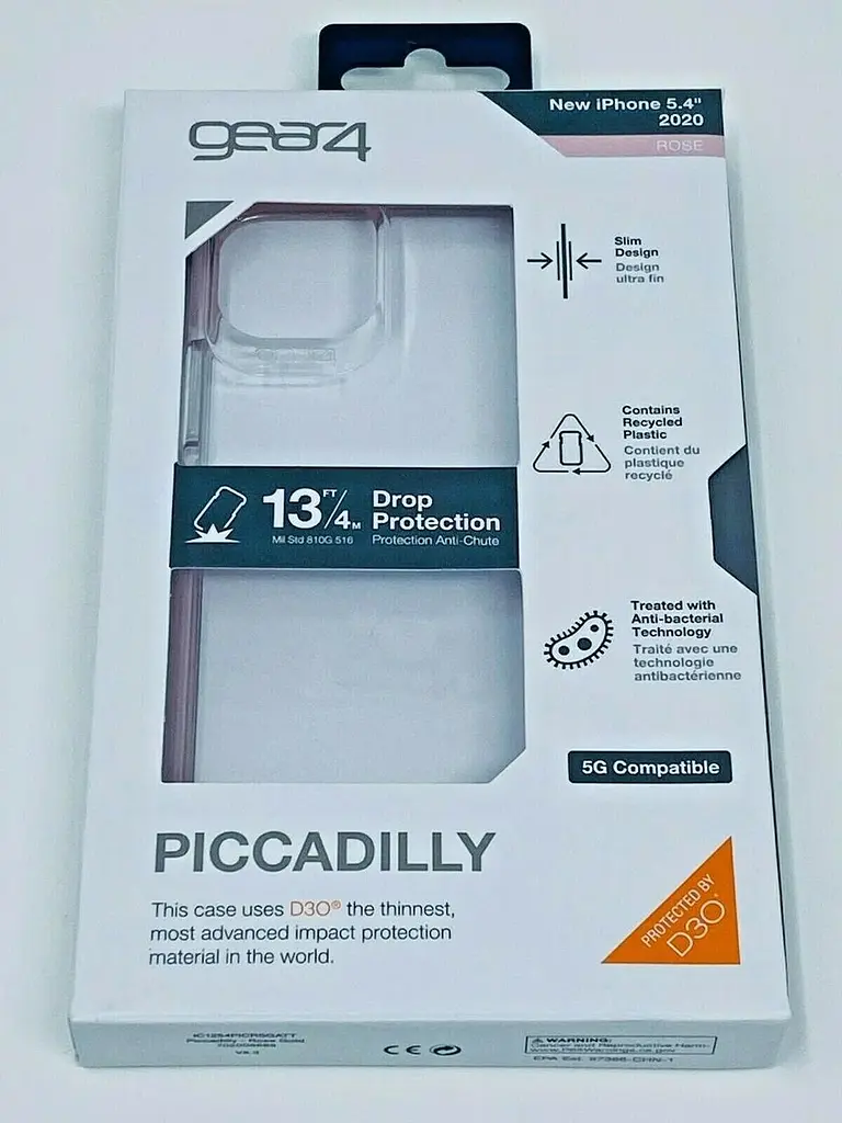 Протиударний прозорий чохол Gear4 Piccadilly D3O для iPhone 12 Mini (5.4") Pink + Transparent - фото 6