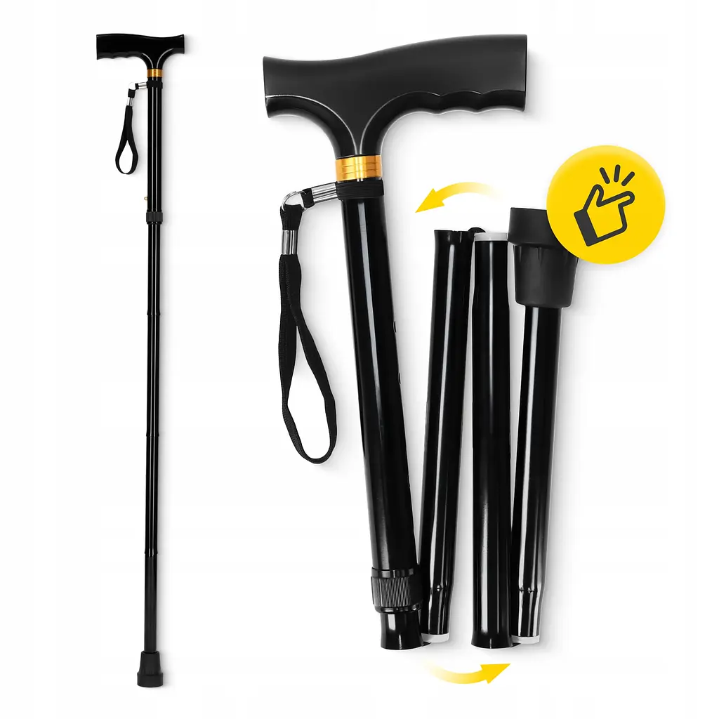 Тростина для ходьби 4FIZJO складна, регульована Black (P-5905973406482) - фото 5