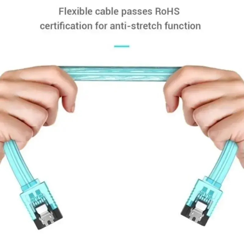 Кабель для передачі даних SATA 3.0 7pin F/F 0.5m L Blue Vention (KDDSD) - фото 3