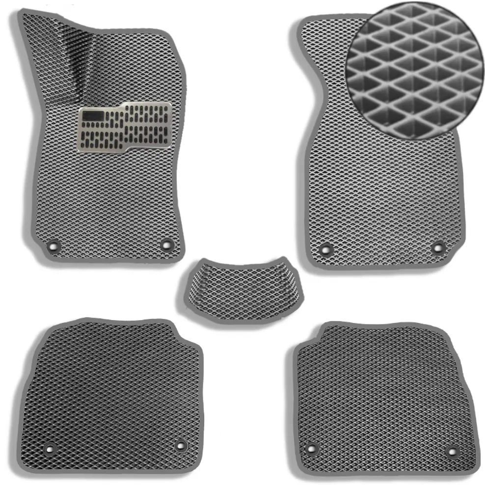 3D EVA Килимки в салон для Skoda SuperB 2001-2008 (Металевий підп'ятник) Сірі 5 шт