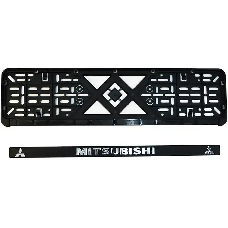 Рамка номерного знака Poputchik пластик з об'ємними літерами Mitsubishi 52х13.5х2 см 2 шт - фото 4