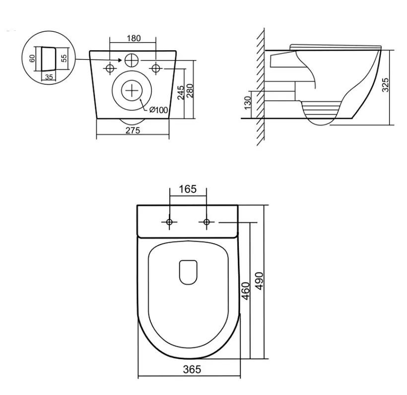 Унітаз підвісний Qtap Robin New Ultra Quiet, з сидінням Slim Duroplast/ Soft-close/ Quick Release QT13332381АSMB - фото 9